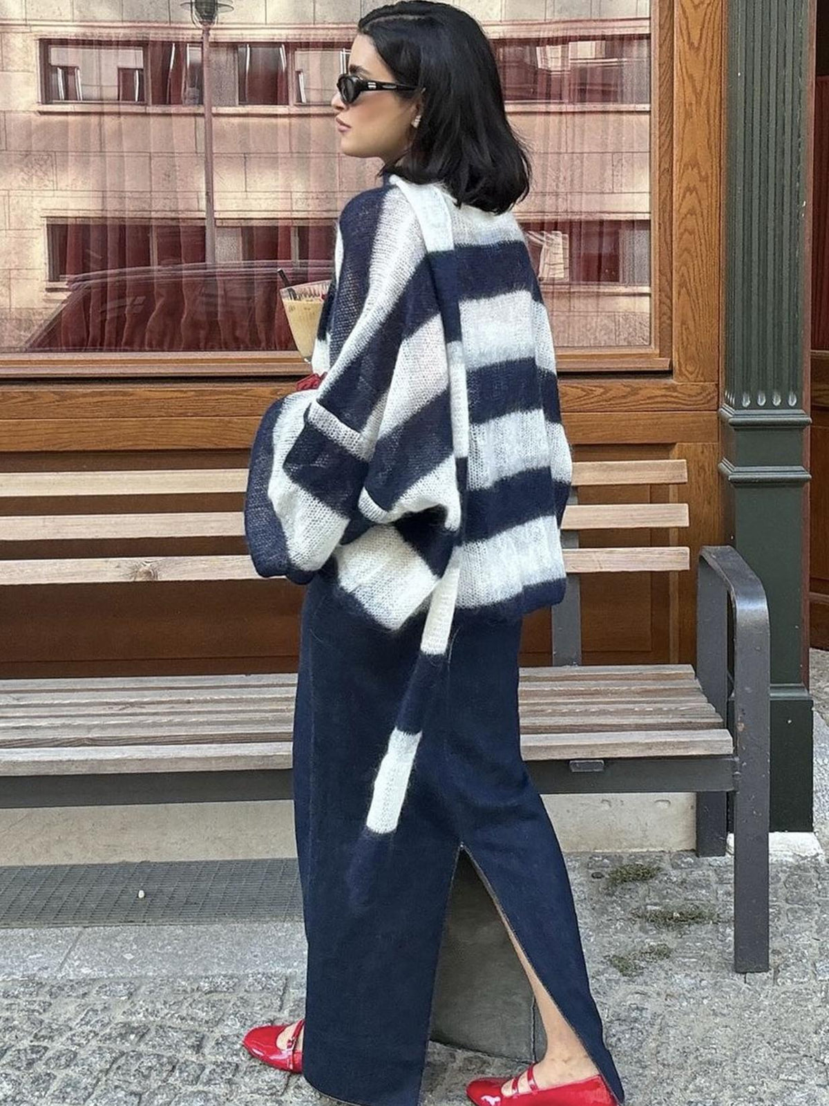 Cardigan ample rayé Christel