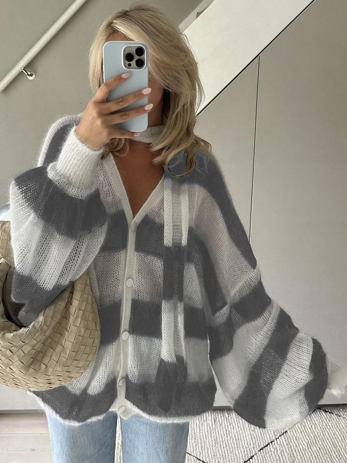 Cardigan ample rayé Christel