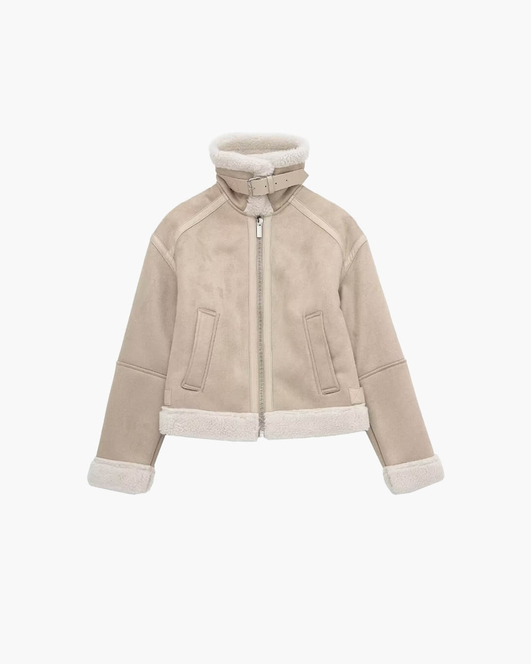 Veste en daim et fausse fourrure Cindy
