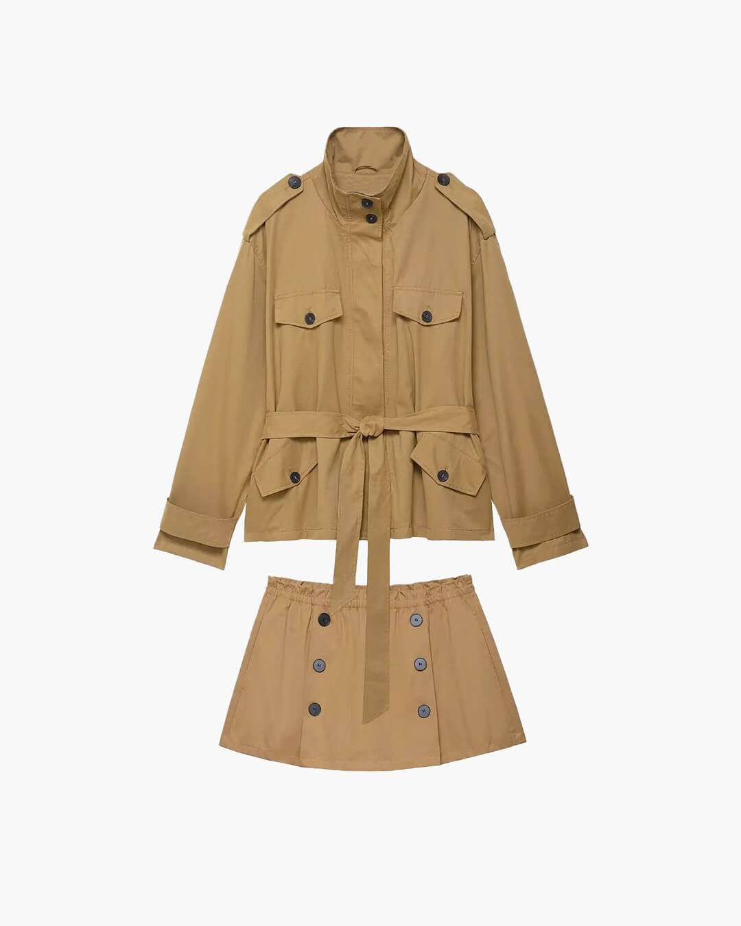 Claire Short Trench Coat Skort Set