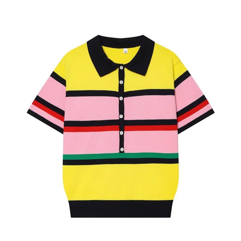 Haut polo en maille bicolore Claudia