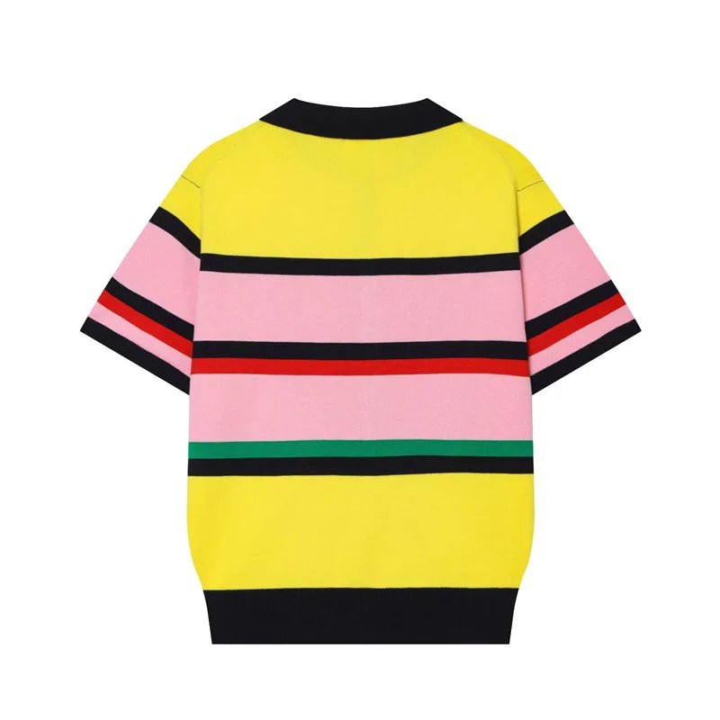 Haut polo en maille bicolore Claudia