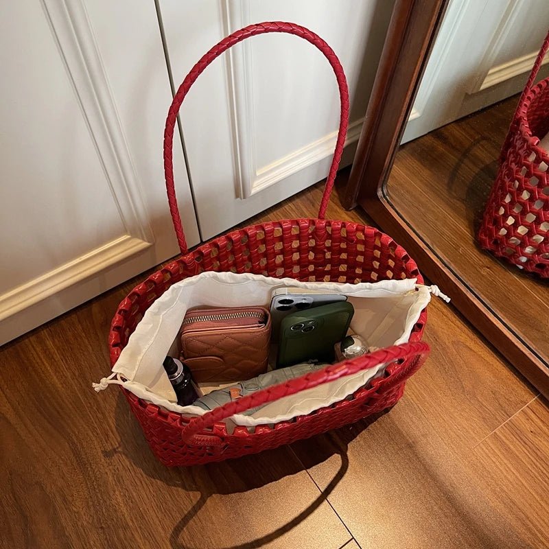 Sac cabas à bandoulière ajouré Claudia