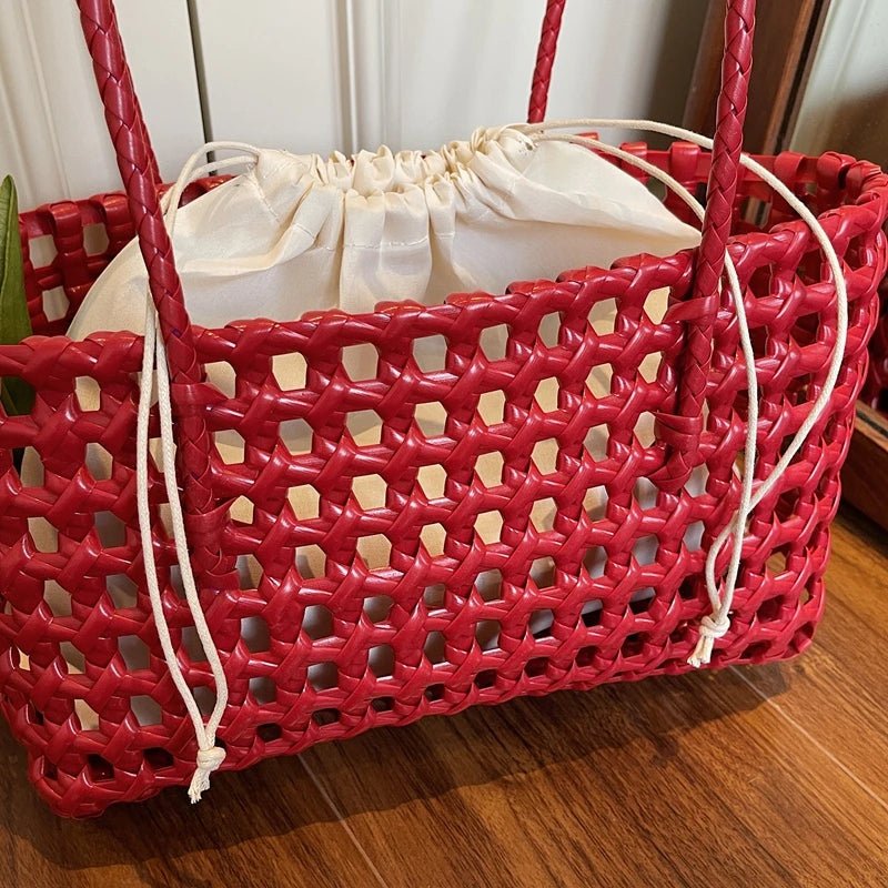 Sac cabas à bandoulière ajouré Claudia