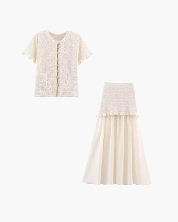 Claudia Knitted Tank & Pleated Skirt Set