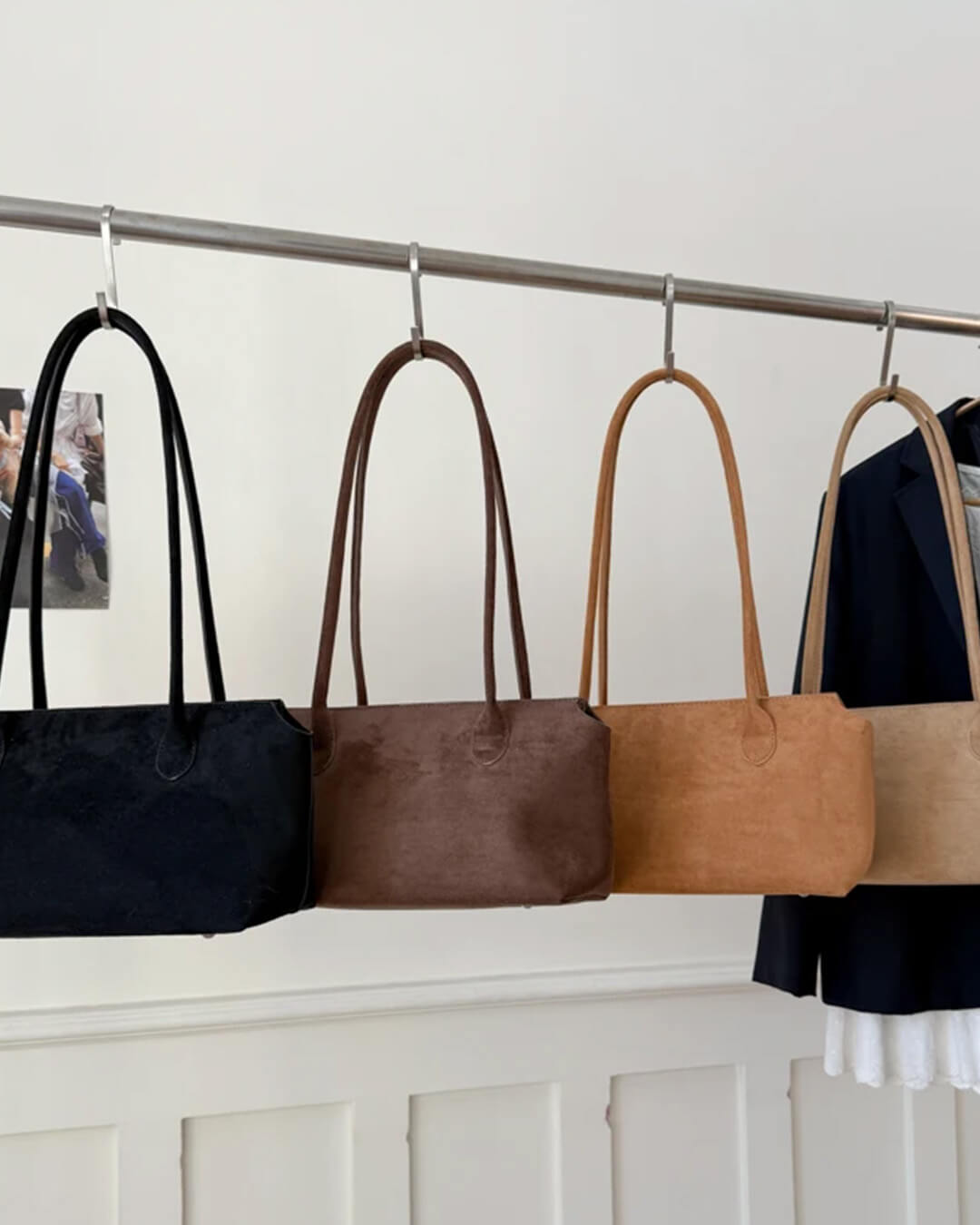 Claudine Faux Suede Shoulder Bag