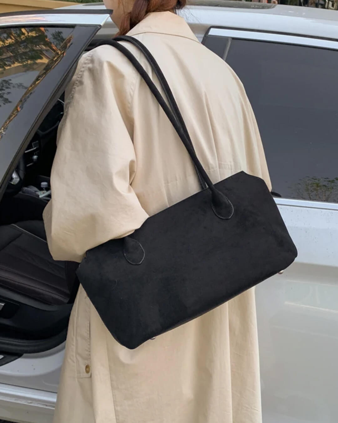 Claudine Faux Suede Shoulder Bag