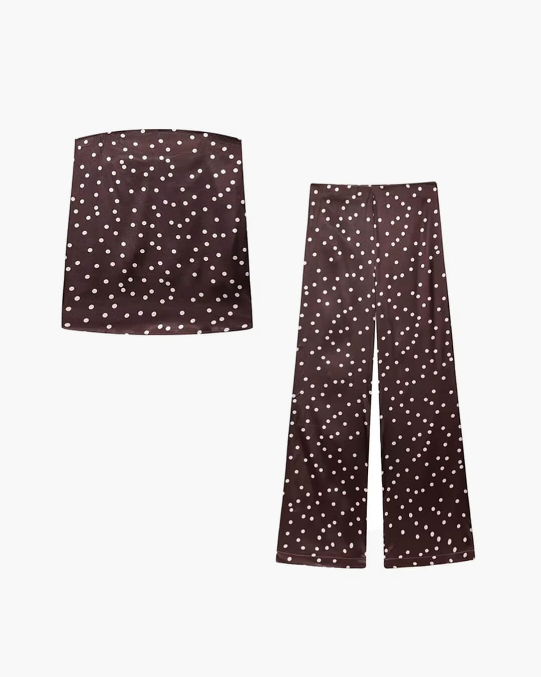 Pantalon tailleur bandeau en satin Claudine