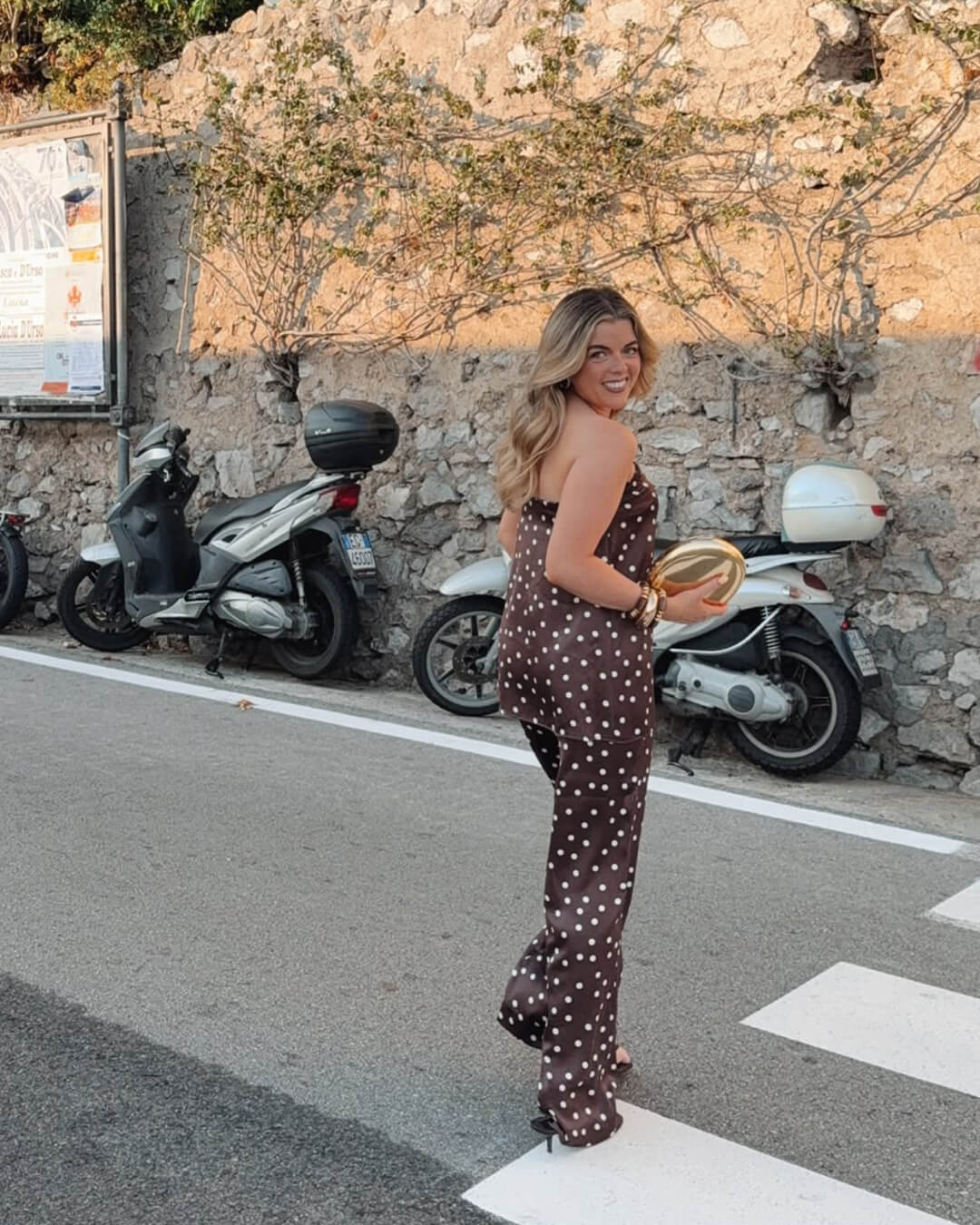 Pantalon tailleur bandeau en satin Claudine