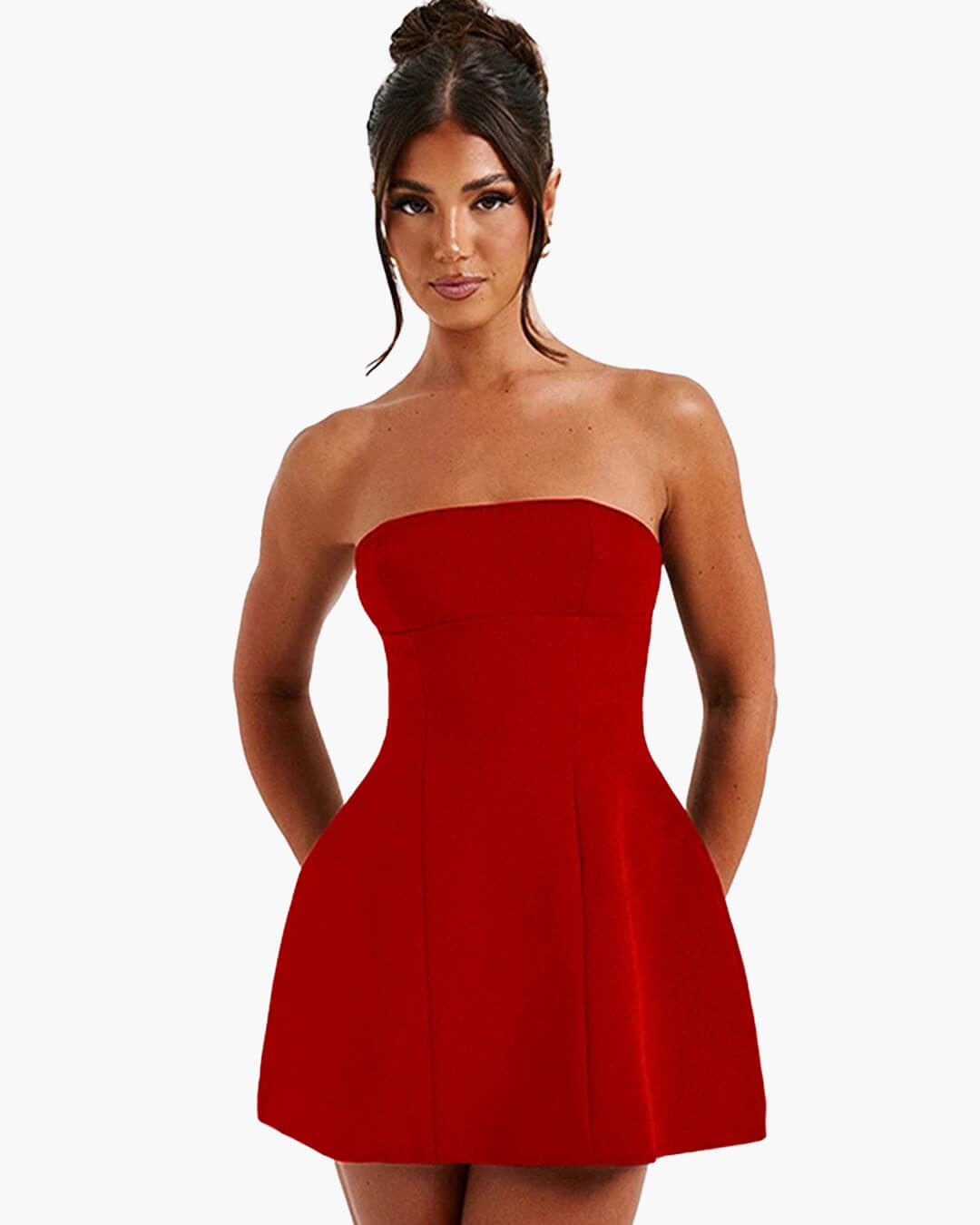 Mini-robe Colby sans bretelles à taille cintrée