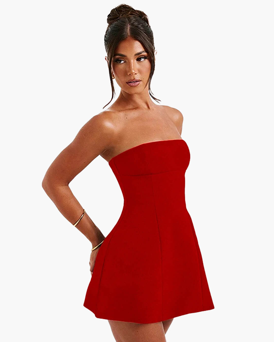 Mini-robe Colby sans bretelles à taille cintrée