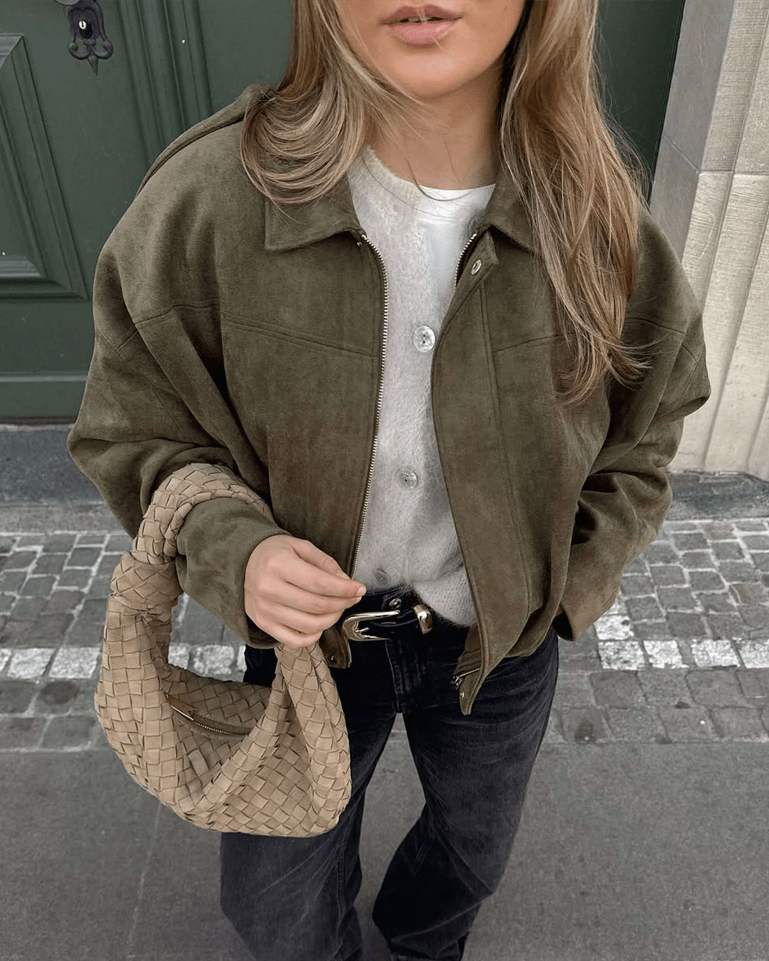 Blouson aviateur Constance en suédine