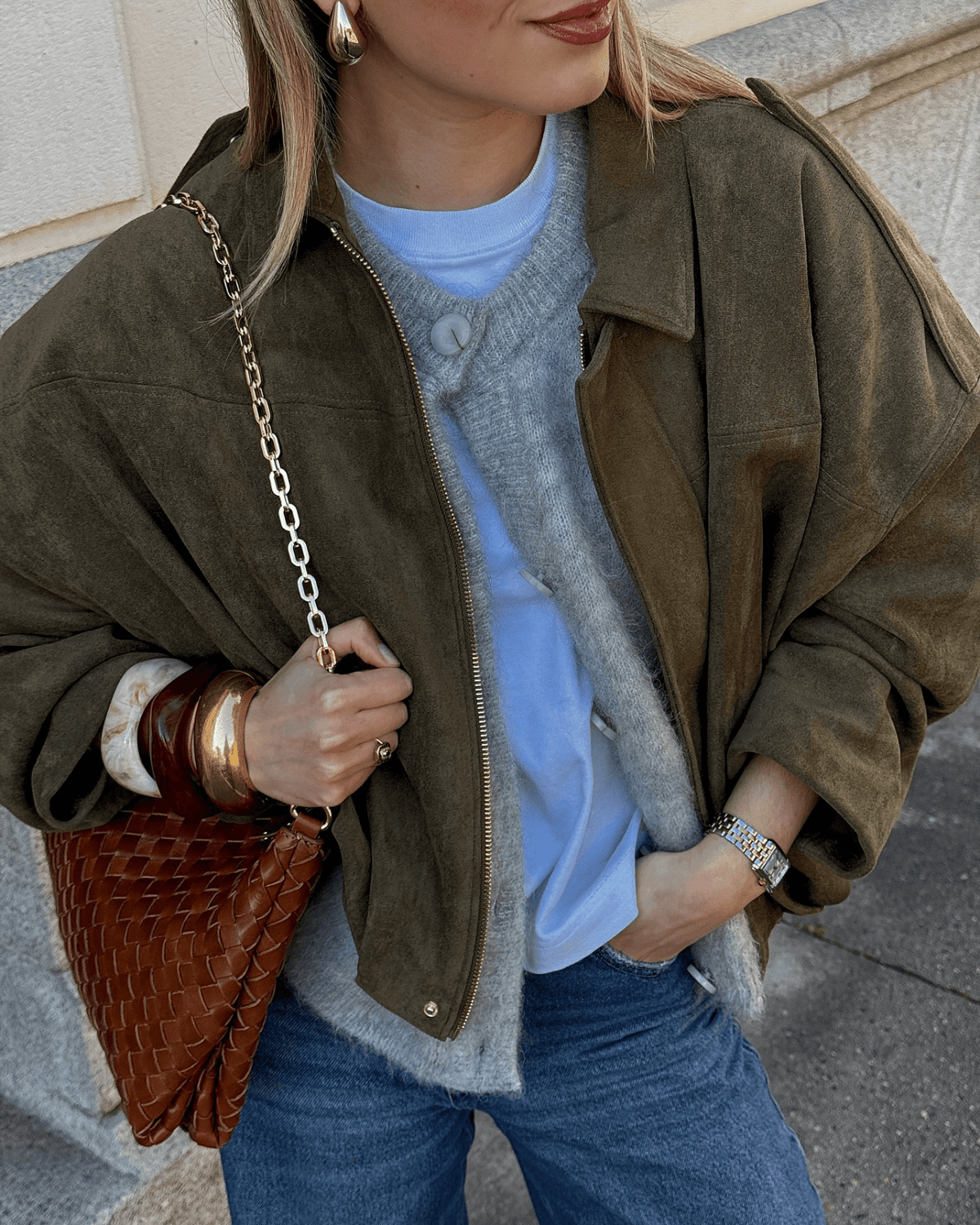 Blouson aviateur Constance en suédine