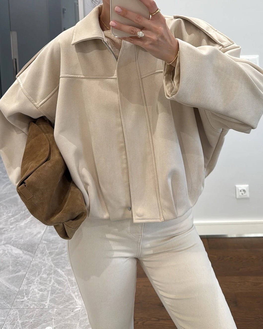 Blouson aviateur Constance en suédine