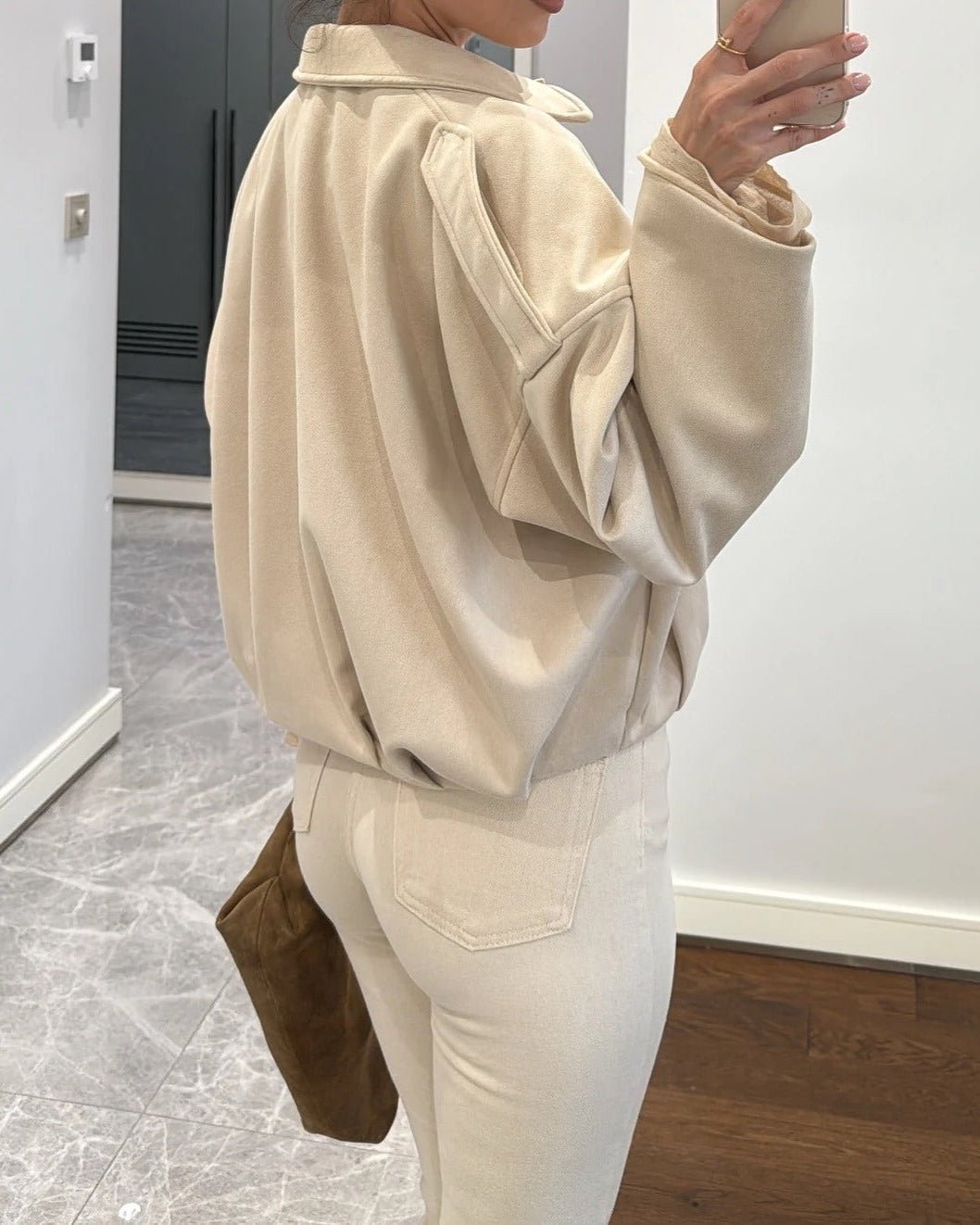 Blouson aviateur Constance en suédine