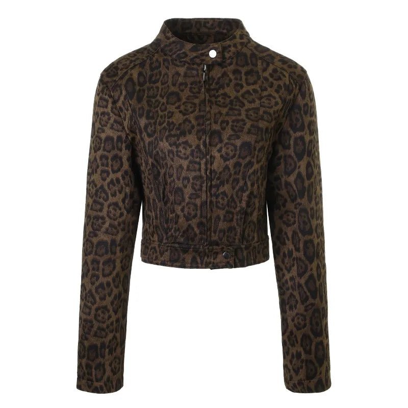 Veste courte à imprimé léopard Coral