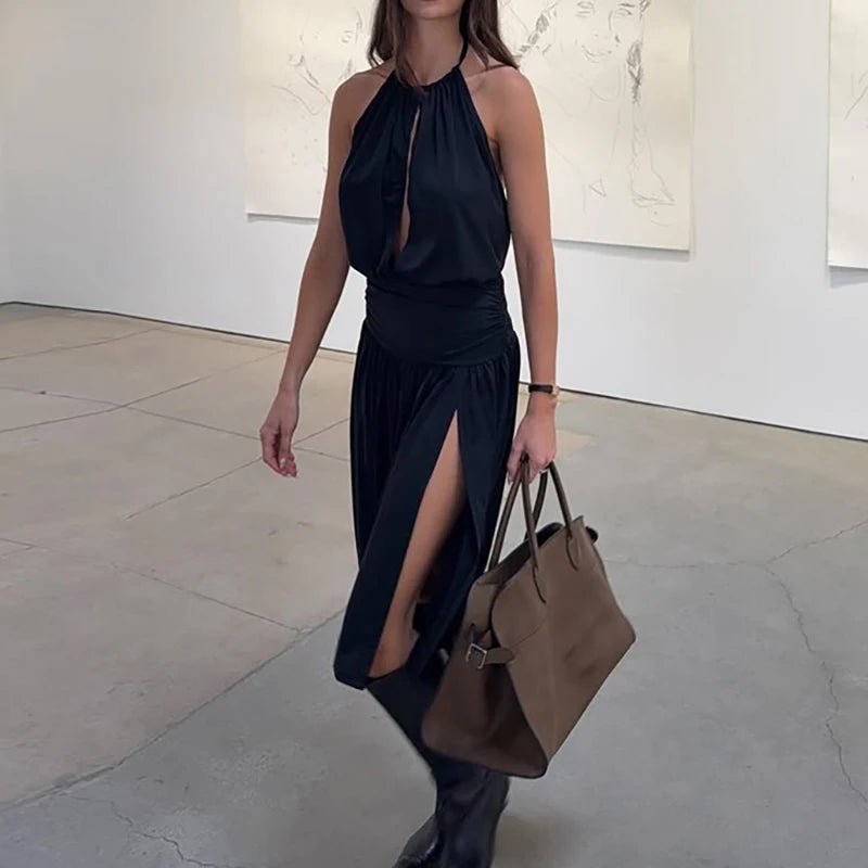 Robe midi dos nu ajourée Coralie