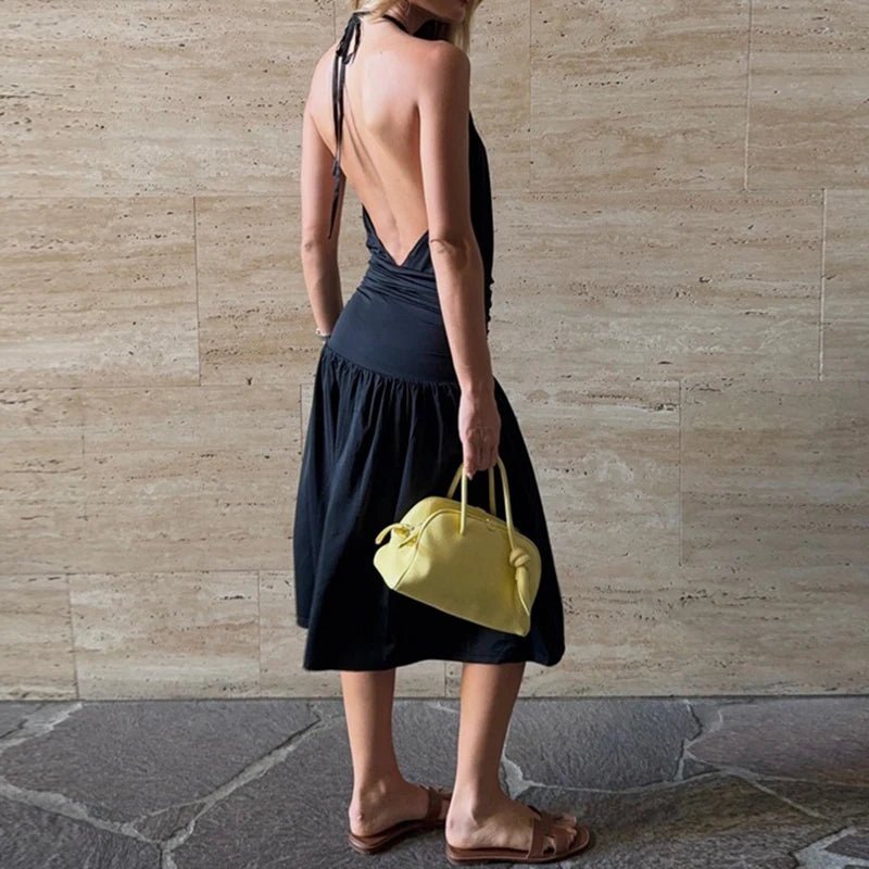 Robe midi dos nu ajourée Coralie