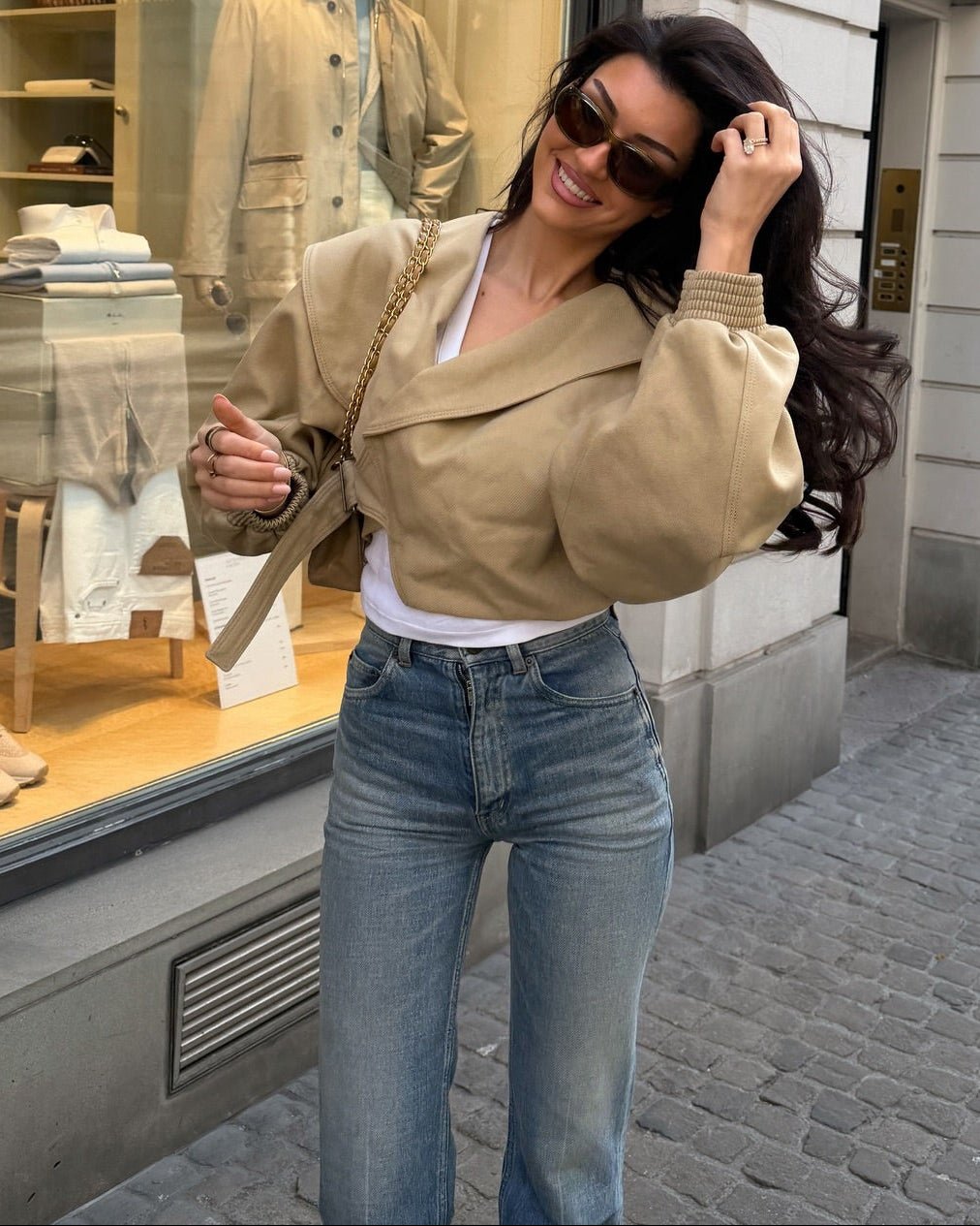 Manteau à revers et taille élastique Courtney
