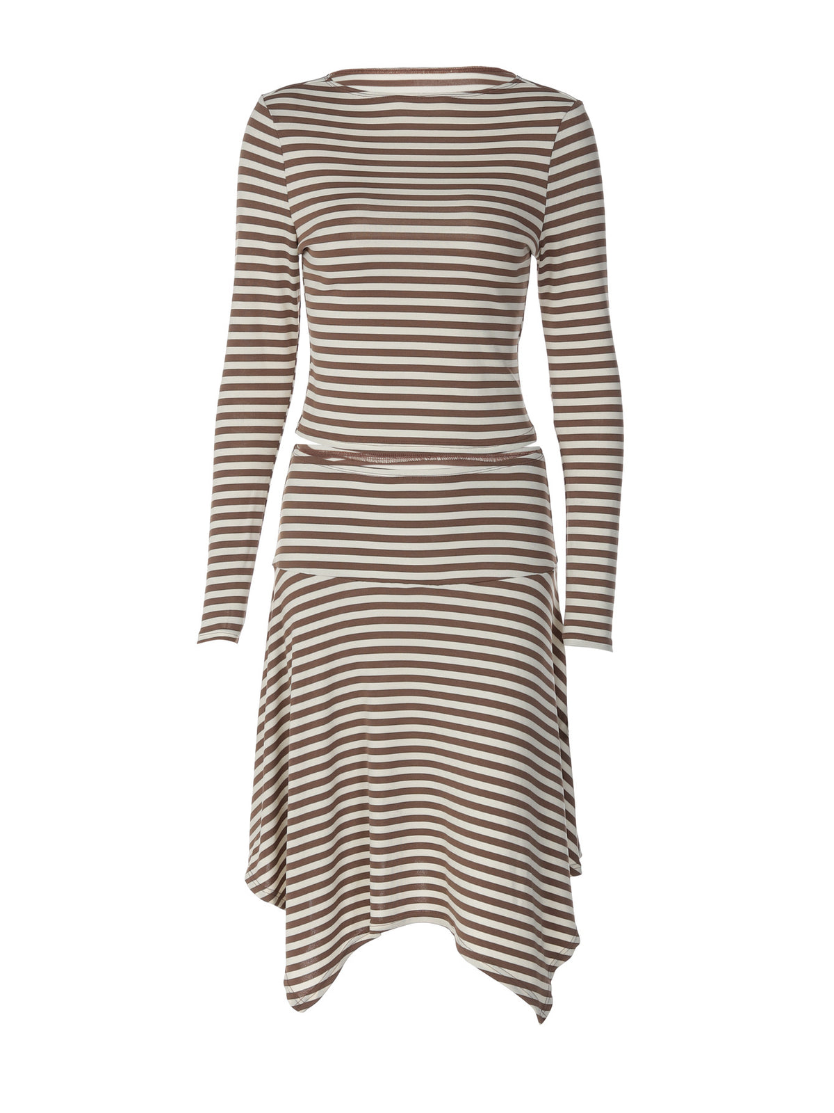 Ensemble jupe en maille rayée Lenna