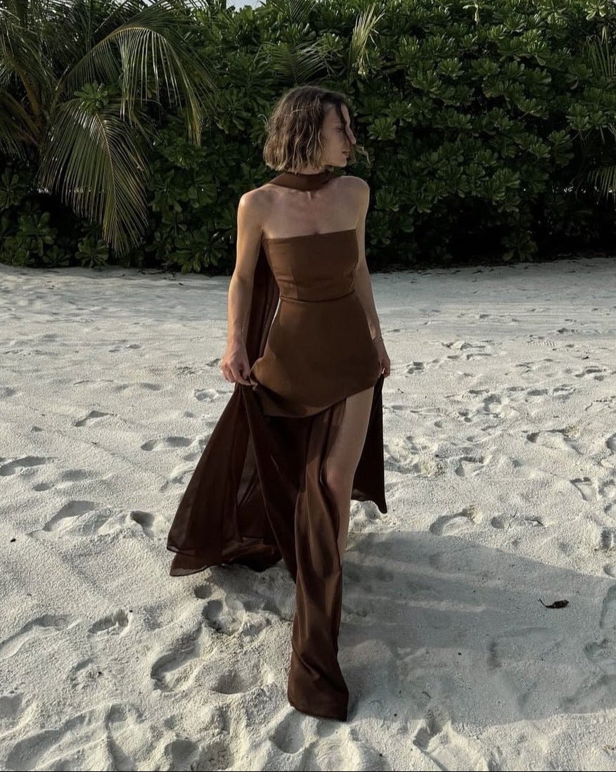 Robe longue asymétrique Daniela