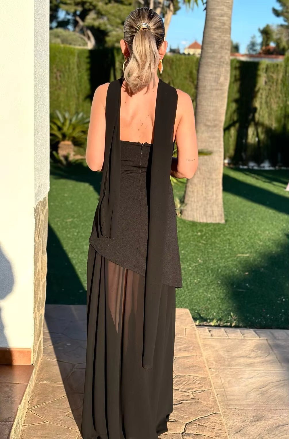 Robe longue asymétrique Daniela