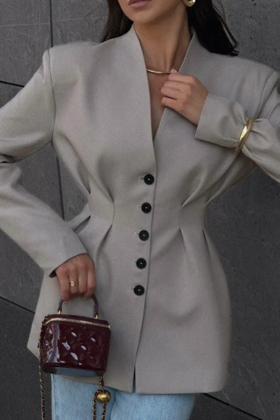 Blazer cintré sans col Daniela