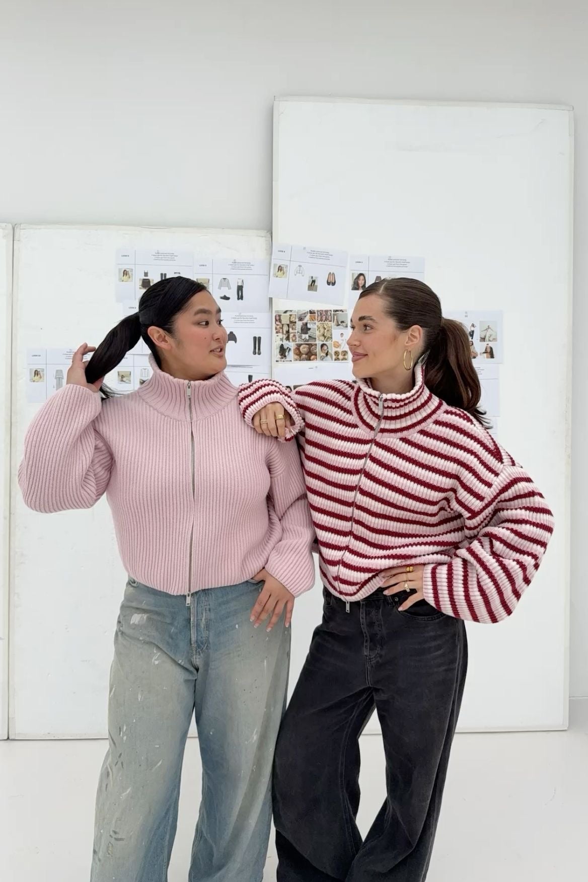 Pull oversize côtelé zippé Daniela