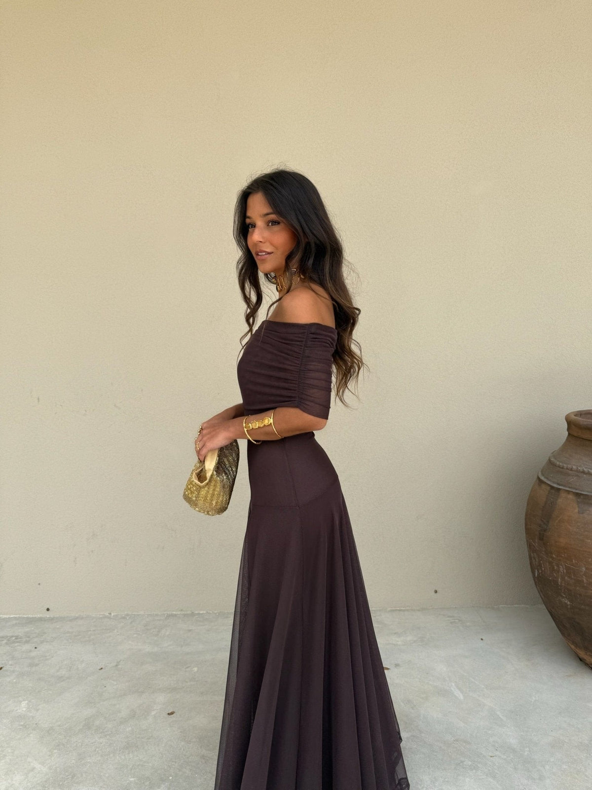 Robe longue en mesh Daniella