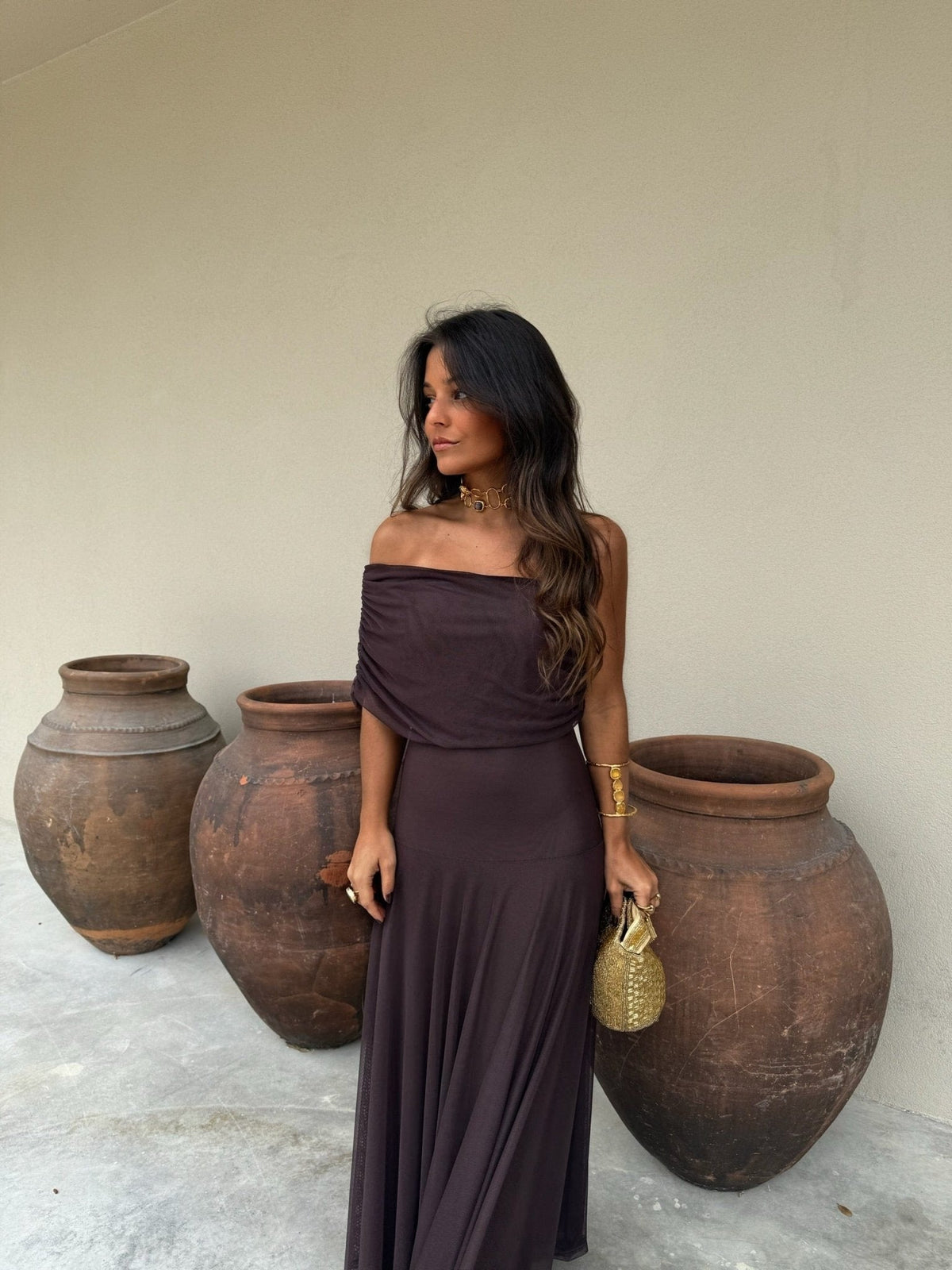 Robe longue en mesh Daniella
