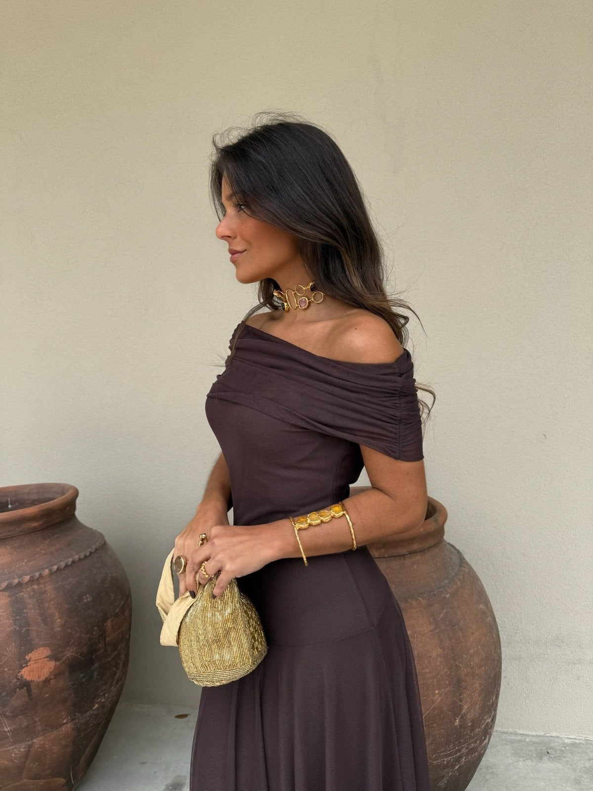 Robe longue en mesh Daniella