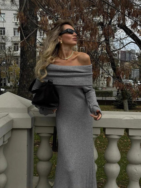 Robe longue en maille à enfiler Danika
