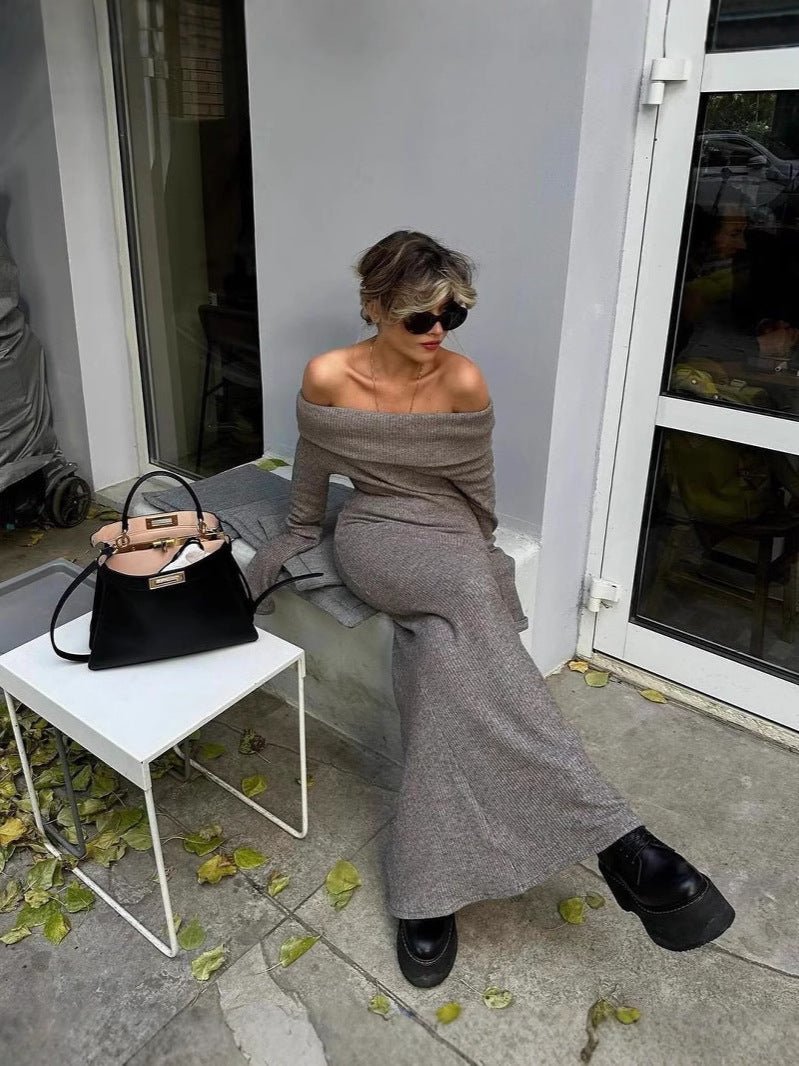 Robe longue en maille à enfiler Danika