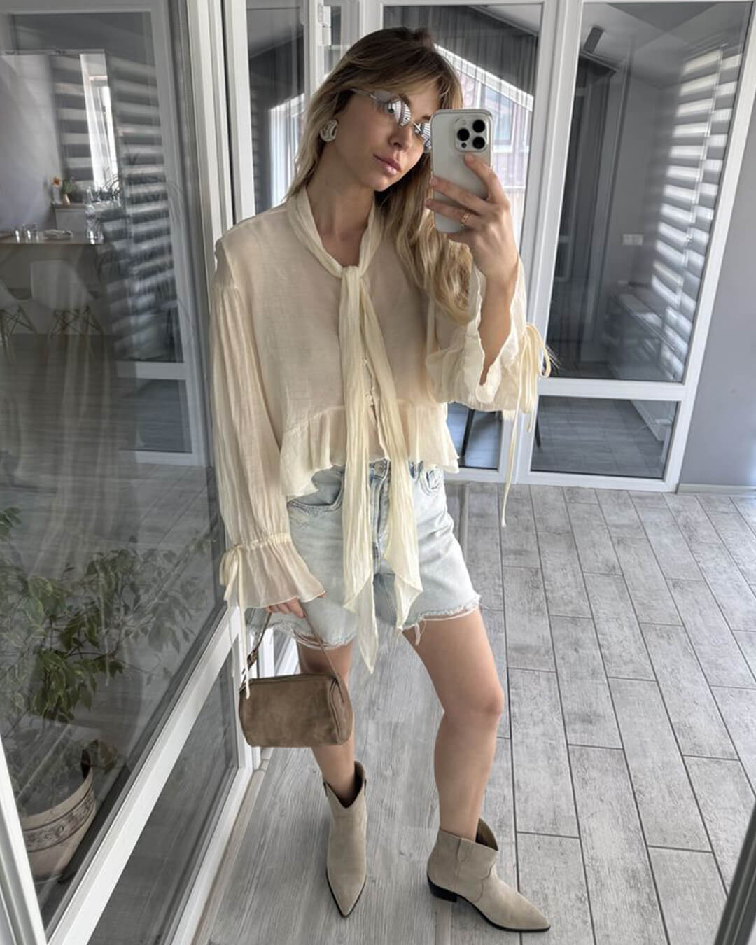 Mini sac bandoulière en daim Danika