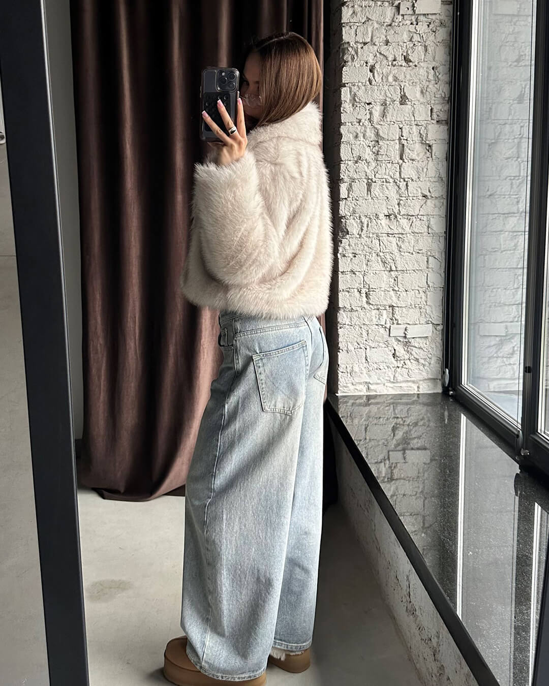 Veste Darcy courte en fausse fourrure