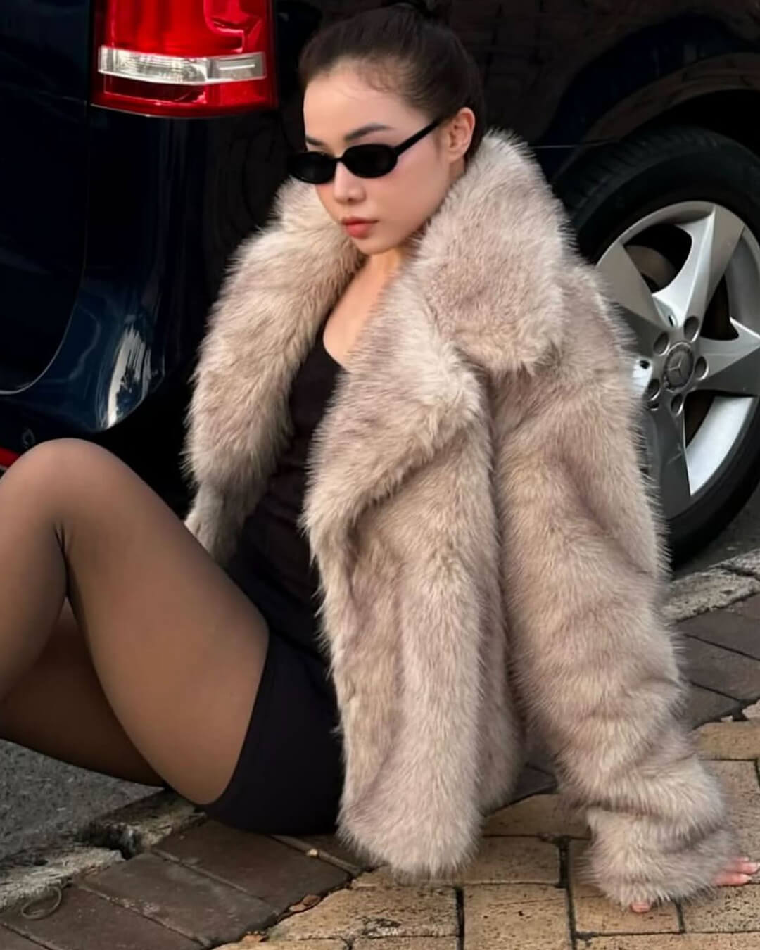 Veste Darcy duveteuse mi-longue