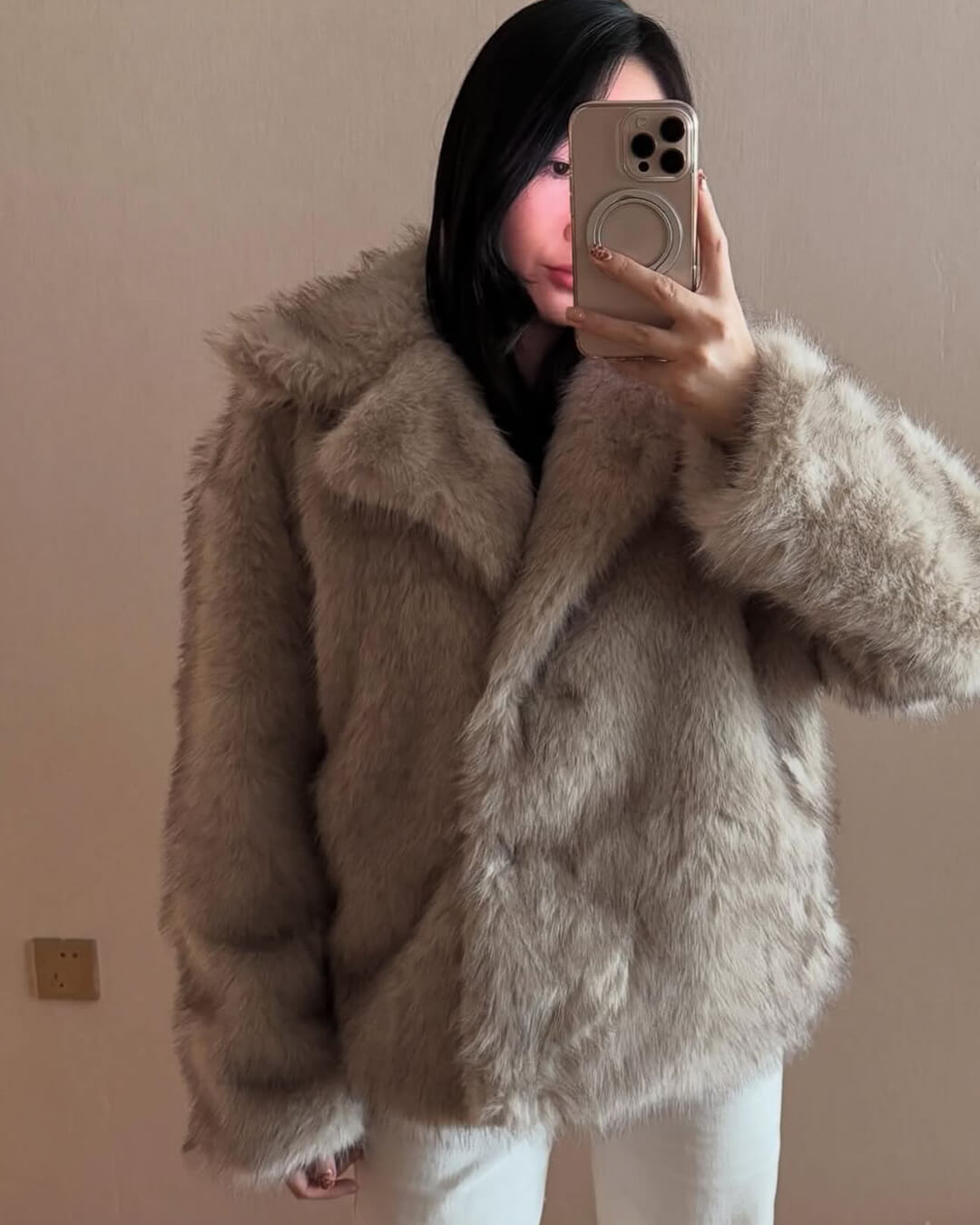 Veste Darcy duveteuse mi-longue