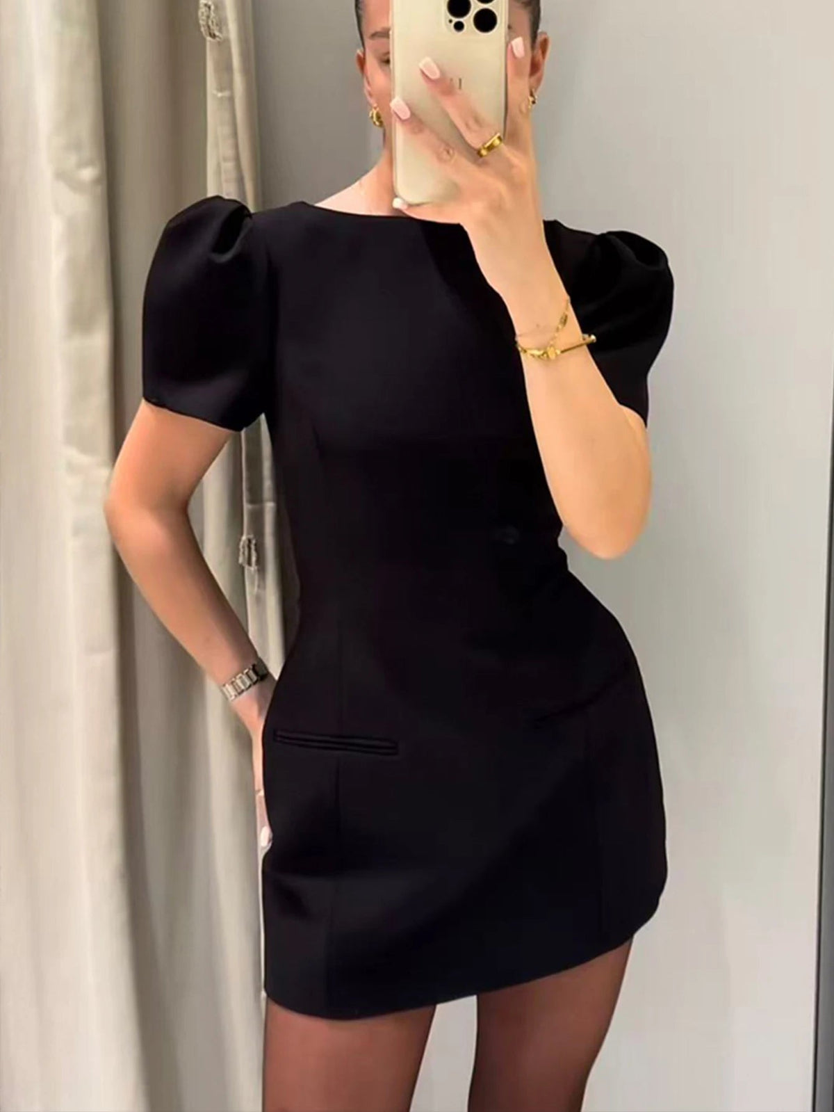 Robe mini à manches bouffantes Darcy