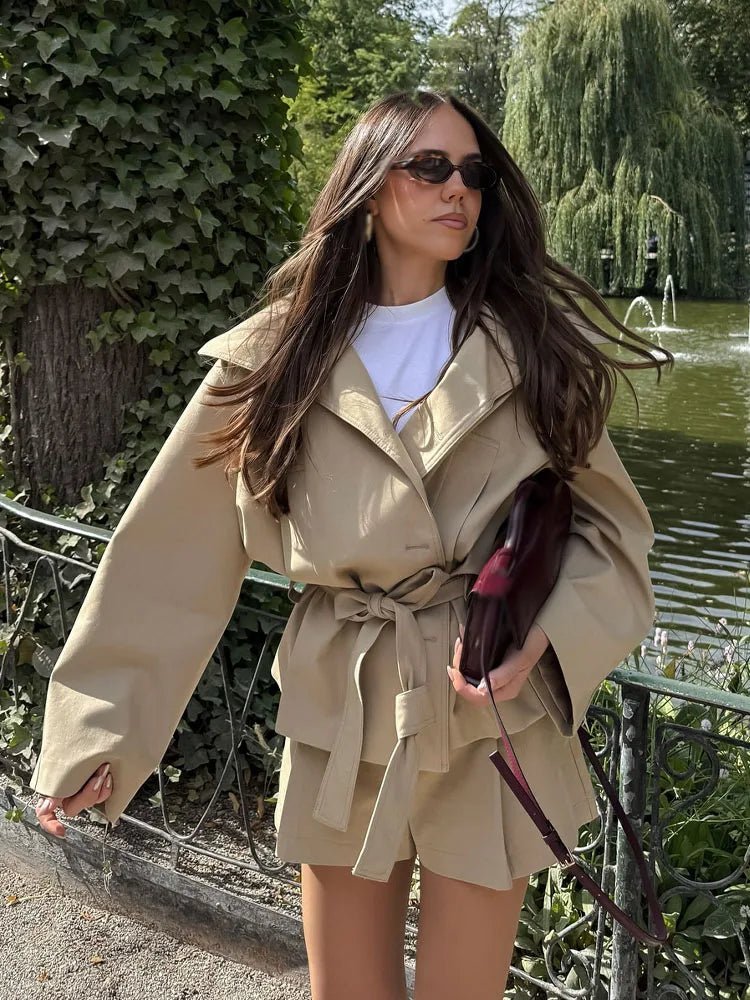 Debra Belted Jacket & Shorts Set
