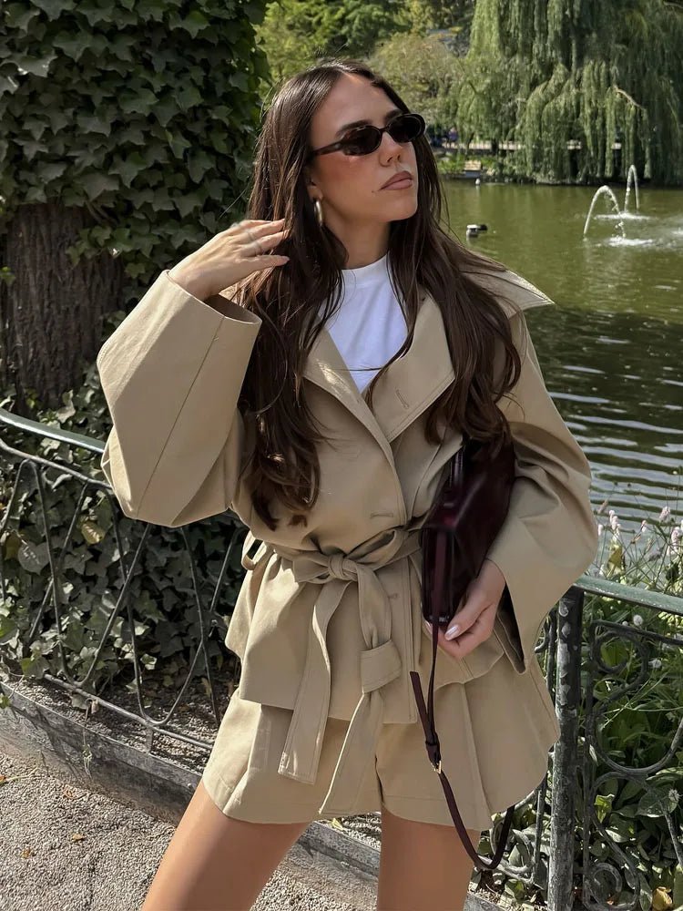 Debra Belted Jacket & Shorts Set