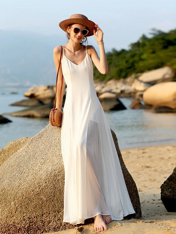 Bianca V-Neck Backless Cami Long Dress