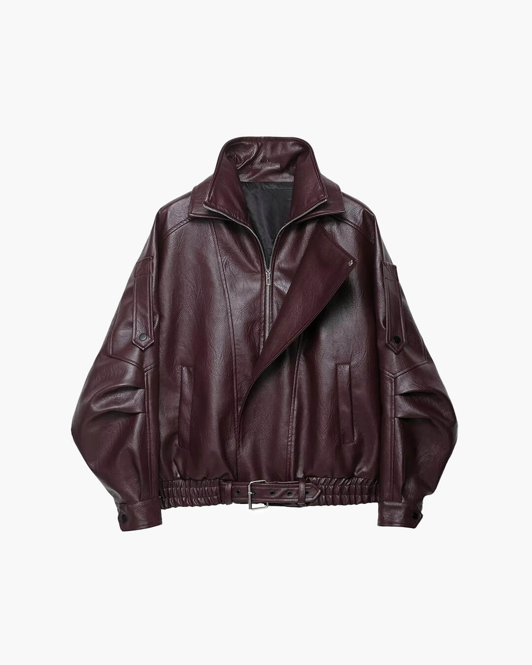 Veste en cuir ceinturée Denise