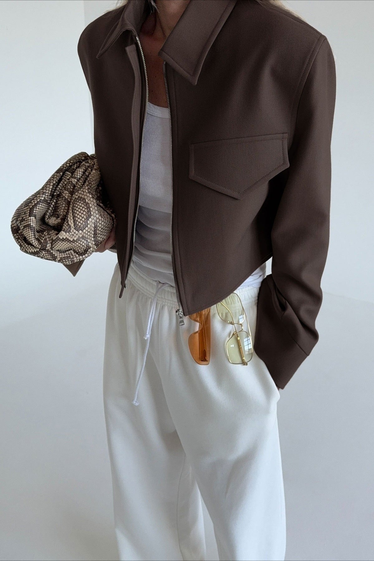 Veste zippée marron Dida