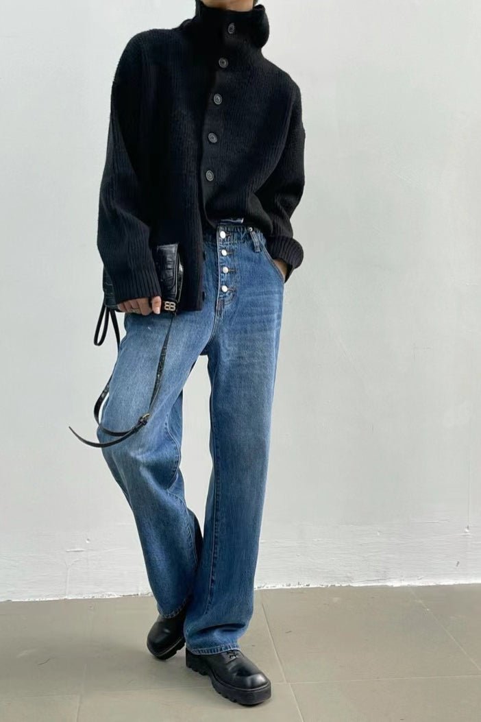 Gilet côtelé à col cheminée Donna
