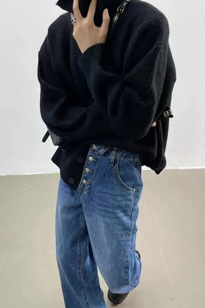 Gilet côtelé à col cheminée Donna