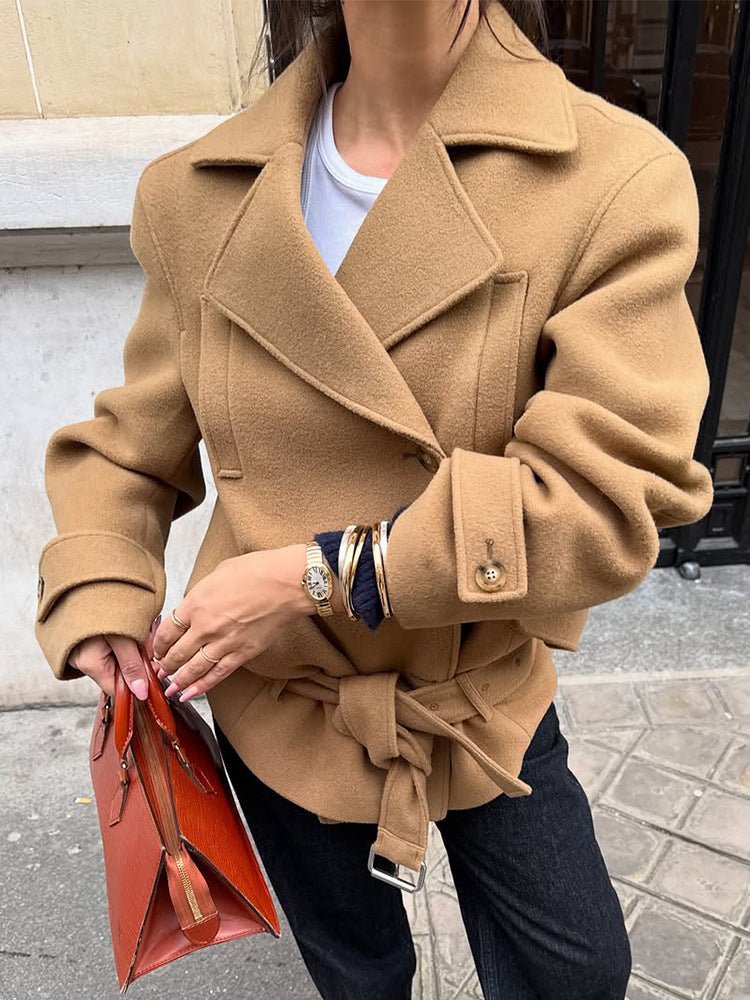 Manteau court ceinturé Elaine