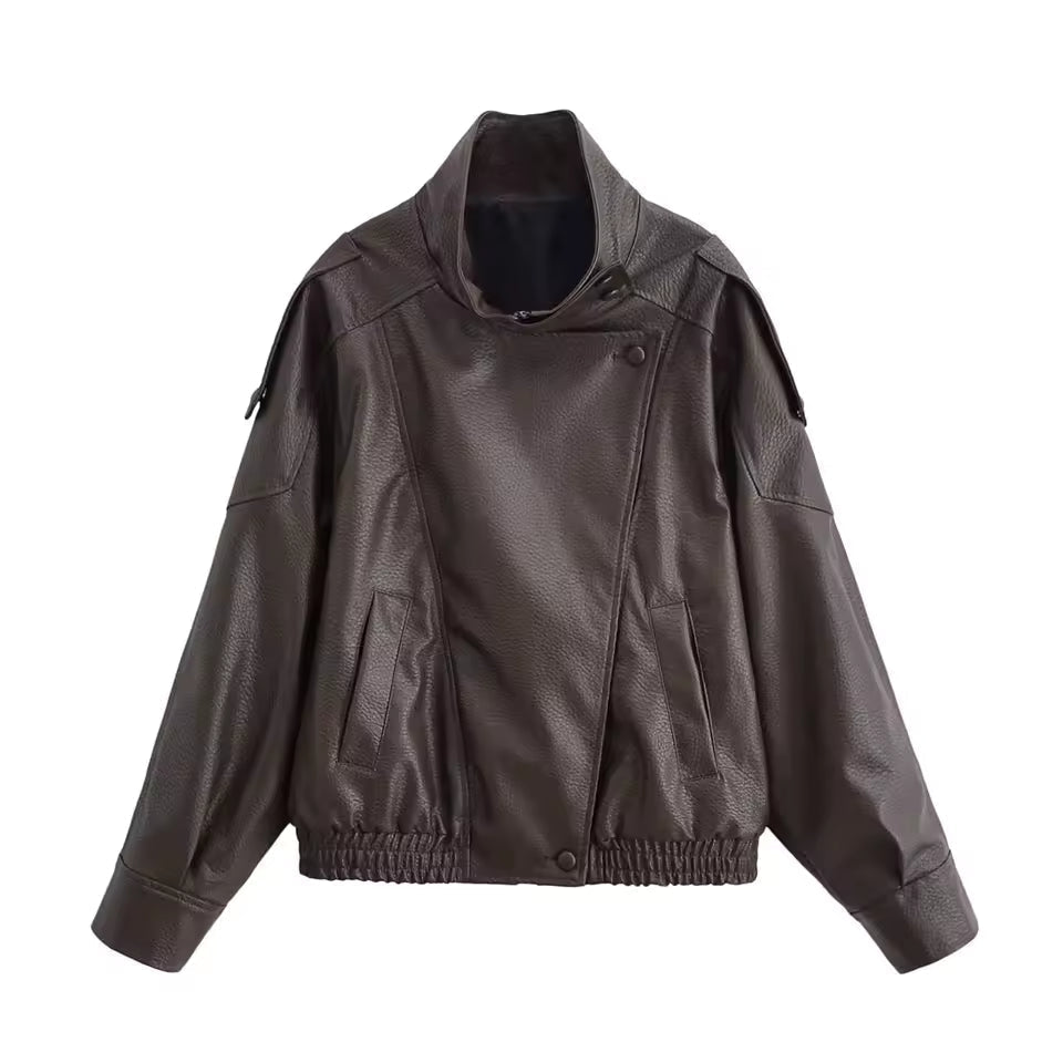 Veste Elena asymétrique à boutons et poches