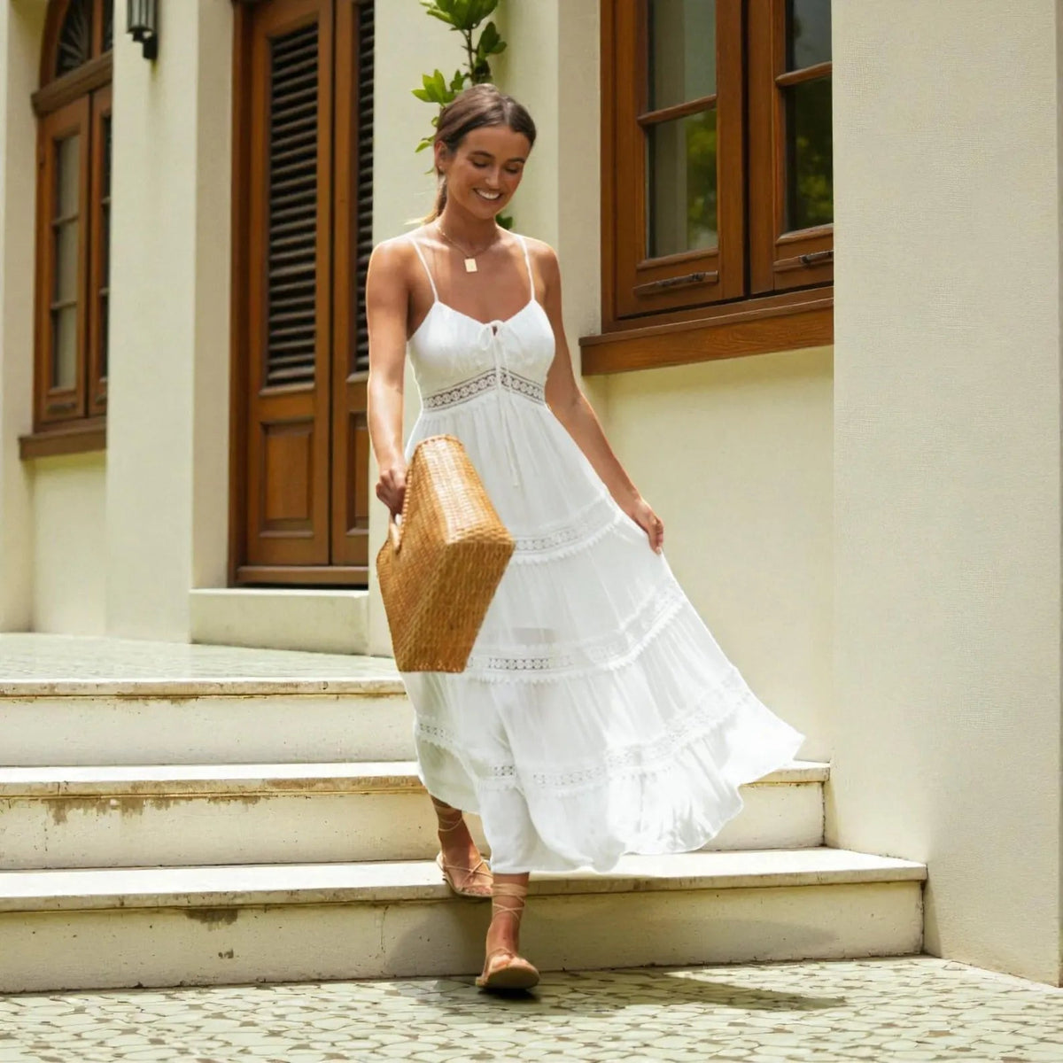Robe longue d'été bohème sans manches Elena