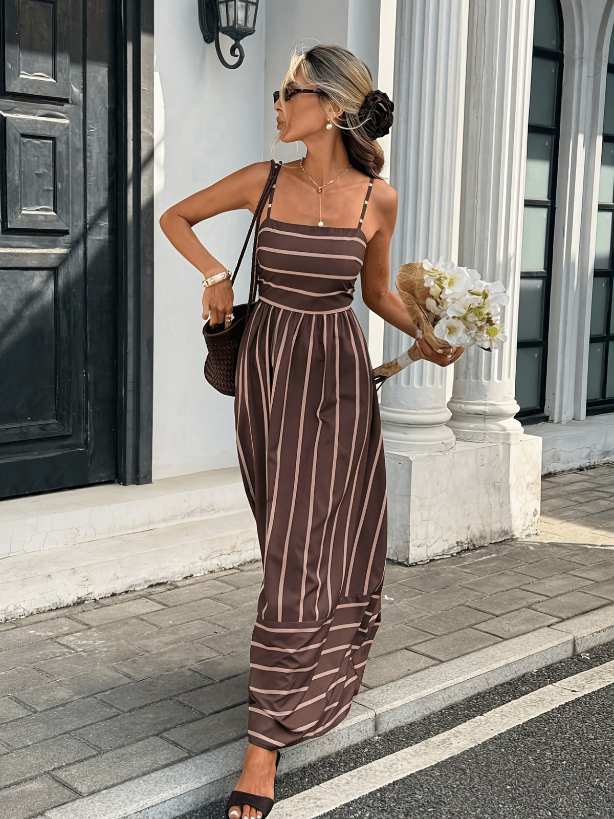Robe nuisette rayée Elena en lin