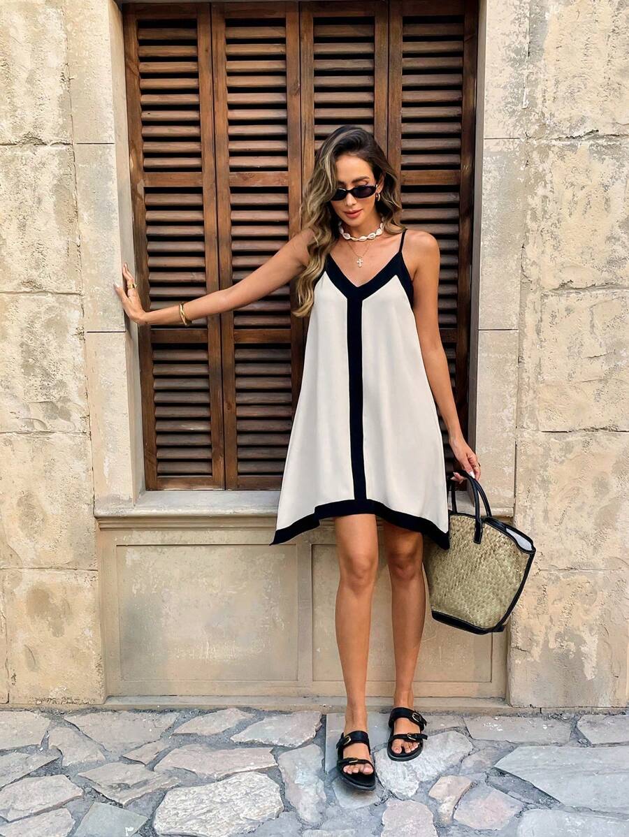 Robe courte contrastée Ella